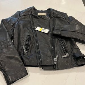 Michael Kors Leather Moto Jacket